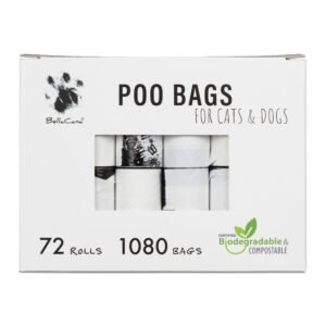 MEGA Box | 72 Rolls - 1080 Bags | POO Bags for Cats and Dogs - Premium biodegradable, Plant-based, Extra-strong and Leakproof